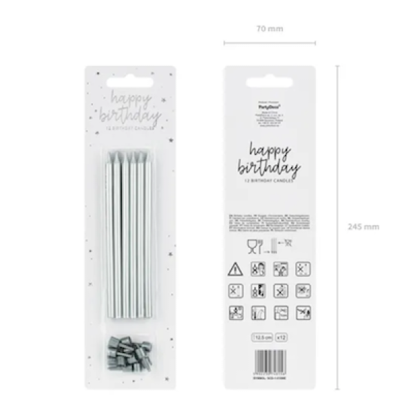 Geburtstagskerzen SILBER von PartyDeco